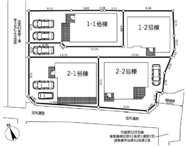 狛江市第1・2岩戸南新築戸建住宅　全体区画図　